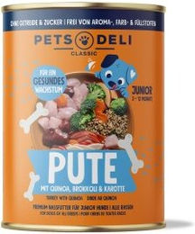 Produktbild von Pets Deli Junior Pute mit Quinoa, Brokkoli & Karotte - 6 x 400 g