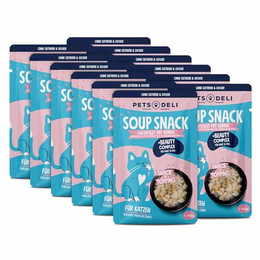 Produktbild von Pets Deli Katzensuppe Lachs mit Haut- & Fell-Komplex - 12 x 40 g