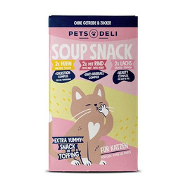 Produktbild von Pets Deli Katzensuppen Multipack Beauty, Digest, Anti-Hairball für Katzen - 6 x 40 g