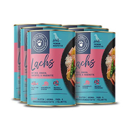 Produktbild von Pets Deli Nassfutter für Hunde mit Lachs, Reis, Erbsen, Kartoffel und Hagebutte - 6 x 750 g