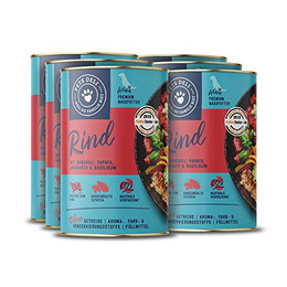 Produktbild von Pets Deli Nassfutter für Hunde mit Rind, Brokkoli, Papaya, Amaranth und Basilikum - 6 x 800 g