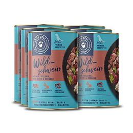 Produktbild von Pets Deli Nassfutter für Hunde mit Wildschwein, Reis, Sellerie, Rote Bete und Oregano - 6 x 800 g