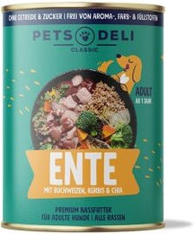 Produktbild von Pets Deli Nassfutter Hund Adult Ente mit Buchweizen - 6 x 400 g