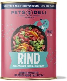 Produktbild von Pets Deli Nassfutter Hund Adult Rind mit Brokkoli - 6 x 400 g