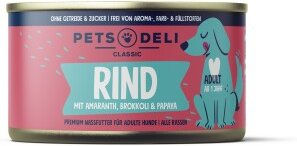 Produktbild von Pets Deli Nassfutter Hund Rind mit Brokkoli - 6 x 200 g