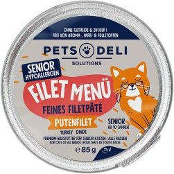 Produktbild von Pets Deli Nassfutter Katze, Senior, Hypocare, Filet Menü Putenfilet 12x85g