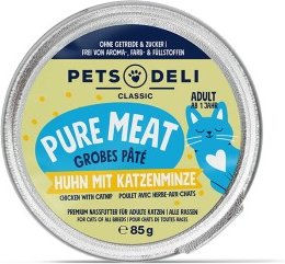 Produktbild von Pets Deli Pure Meat Nassfutter Katze, Adult, Huhn mit Katzenminze 12x85 g