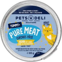 Produktbild von Pets Deli Pure Meat Nassfutter Katze Adult, Yummy+ Huhn mit Leber 12x85g