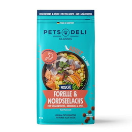 Produktbild von Pets Deli Trockenfutter für Hunde Forelle & Nordseelachs mit Süßkartoffel, Brokkoli & Apfel - 6 kg