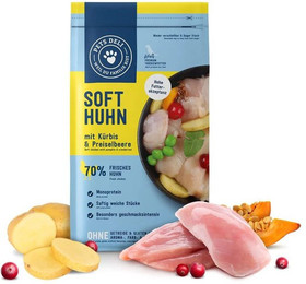 Produktbild von PetsDeli Premium Trockenfutter Soft Huhn für Hunde