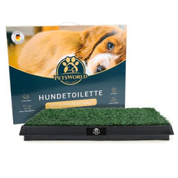 PETSWORLD EST 2021 Hundetoilette Welpentoilette Hundetoilette Kunstrasen 50×50 cm Indoor/Outdoor, Auffangschale, leicht zu reinigen, hygienisch – Kunststoff 6 cm hoch – Bild 1 von 6