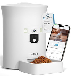 Produktbild von PetTec Cam Buddy automatischer Futterautomat für Katzen und Hunde