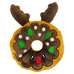 Produktbild von Pettimania Hundespielzeug X-Mas Rentier-Donut aus Plüsch