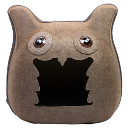 Produktbild von Pettimania Katzenhöhle Filz in Eulenform braun