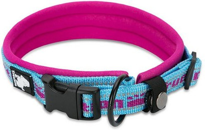 Produktbild von Pettimania Nylon Halsband mit Neopren unterlegt blau/pink