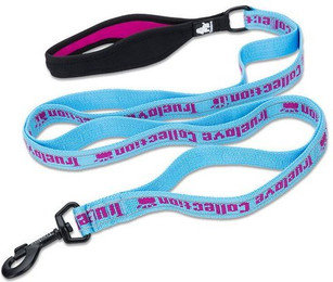 Produktbild von Pettimania Nylon Hundeleine mit Neopren-Griff blau/pink - 140 cm