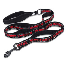 Produktbild von Pettimania Nylon Leine mit Neopren-Griff schwarz/rot