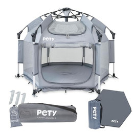 Produktbild von PETY Hunde-Laufstall anthrazit, klein