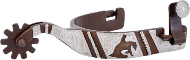 Produktbild von Pferde-Steigbügel mit graviertem Reiter-Motiv für Herren Metalab FG Reining
