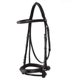 Pferdehalfter für englische Reiter aus Leder mit Stickereien Equestro – Bild 1 von 8