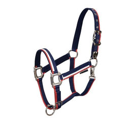 Pferdehalfter mit Fleecepolsterung und Karabinerhaken Equestro White Trim – Bild 1 von 5