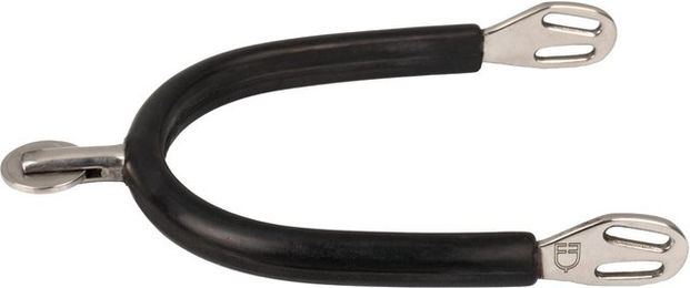 Produktbild von Pferdesporen mit runder Rolle aus Gummi beschichtet Equestro