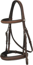 Produktbild von Pferdezaum mit genähten Nähte und geflochtenen Zügeln LeMieux Hunter