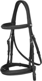 Produktbild von Pferdezaum mit genähten Nähte und geflochtenen Zügeln LeMieux Hunter