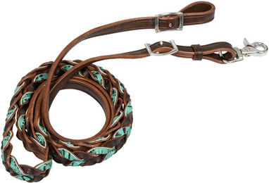 Produktbild von Pferdezügel aus geflochtenem Leder Pool's