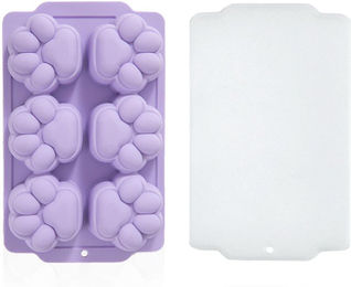 Produktbild von Pfoten-Futterform Niedliche Katzenpfoten-Form Weiche Silikon-Eiswürfelform für Küche Ofen Kühlschrank Licht Light Purple