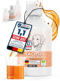 Produktbild von Pfotengenuss Lachsöl für Hunde - 500 ml