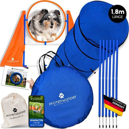 Produktbild von PfotenWunder Agility Medium-Set Hunde groß mit Profi-Hürde und Tunnel - 1 Stk.