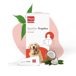 Produktbild von PHA Spot-On Tropfen für Hunde Natürlicher Schutz gegen Flöhe Zecken Milben - 2 x 2 ml
