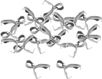 Produktbild von Pinch Clip Bail Verschluss Anhänger Connector Charms 5x18mm 4x16mm silber