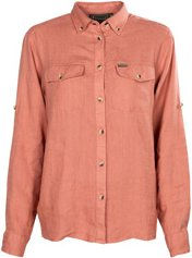 Produktbild von Pinewood Damenbluse Värnamo Naturesafe Linen L/S Shirt Damen brick pink