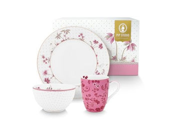 PiP Studio Geschirr 3er Frühstückset Jolie pink – Bild 1 von 2