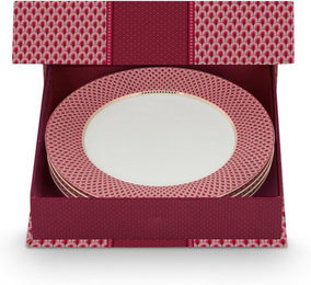 Produktbild von PiP Studio Geschirr 4er Set Teller Muschel Flower Festival Dunkelpi