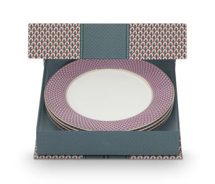 Produktbild von PiP Studio Geschirr 4er Set Teller Muschel Flower Festival Hellrot