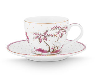 PiP Studio Geschirr Espresso Tasse & Untertasse Jolie gold pink - 120 ml – Bild 1 von 6