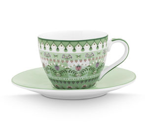 PiP Studio Geschirr Espresso Tasse & Untertasse Lily&Lotus hellgrün – Bild 1 von 6