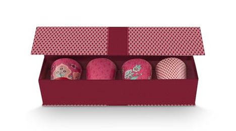 Produktbild von PiP Studio Geschirr Geschenkset Becher Flower Festival Dunkelpink - 4 x 230 ml