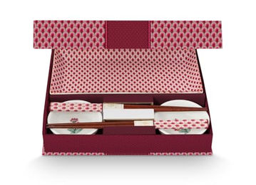 PiP Studio Geschirr Geschenkset rund Flower Festival Dunkelpink – Bild 1 von 9