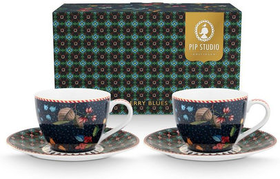 Produktbild von PiP Studio Geschirr Pip Studio 2er Set Espresso Tasse & Untertasse Berry Blues