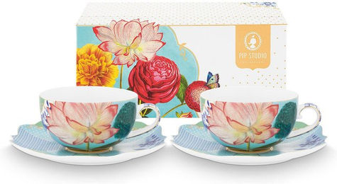 PiP Studio Geschirr Pip Studio 2er Set Teetasse & Untertasse Royal, Flowers – Bild 1 von 5