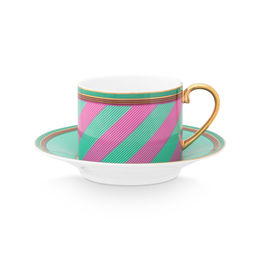 PiP Studio Geschirr Tasse & Untertasse Chique Pink-Grün - 220 ml – Bild 1 von 6