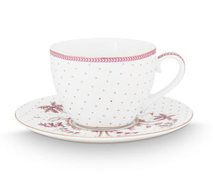 PiP Studio Geschirr Tasse & Untertasse Jolie gold pink - 280 ml – Bild 1 von 6