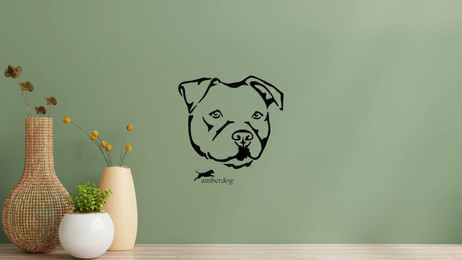 Produktbild von Pitbull Kopf Wandtattoo Wandbild Wandsticker Wandaufkleber Wanddekoration