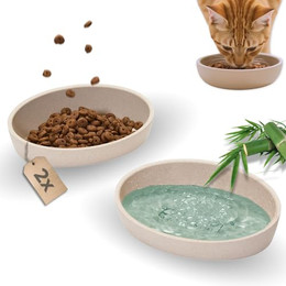 Produktbild von PIUPET Katzennapf MIMI 2er Set beige - 2 x 230 ml