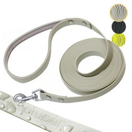 Produktbild von PiuPet Schleppleine für Hunde 5m, 10m, 20m, wasserabweisend, grau - 20 m