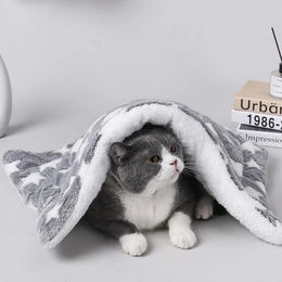 Produktbild von Plüsch-Schlafmatte für Haustiere, Hundebett, Welpenbett für kleine und große Hunde, Katzenstreukissen, Heimtierbedarf 35cm*29cm